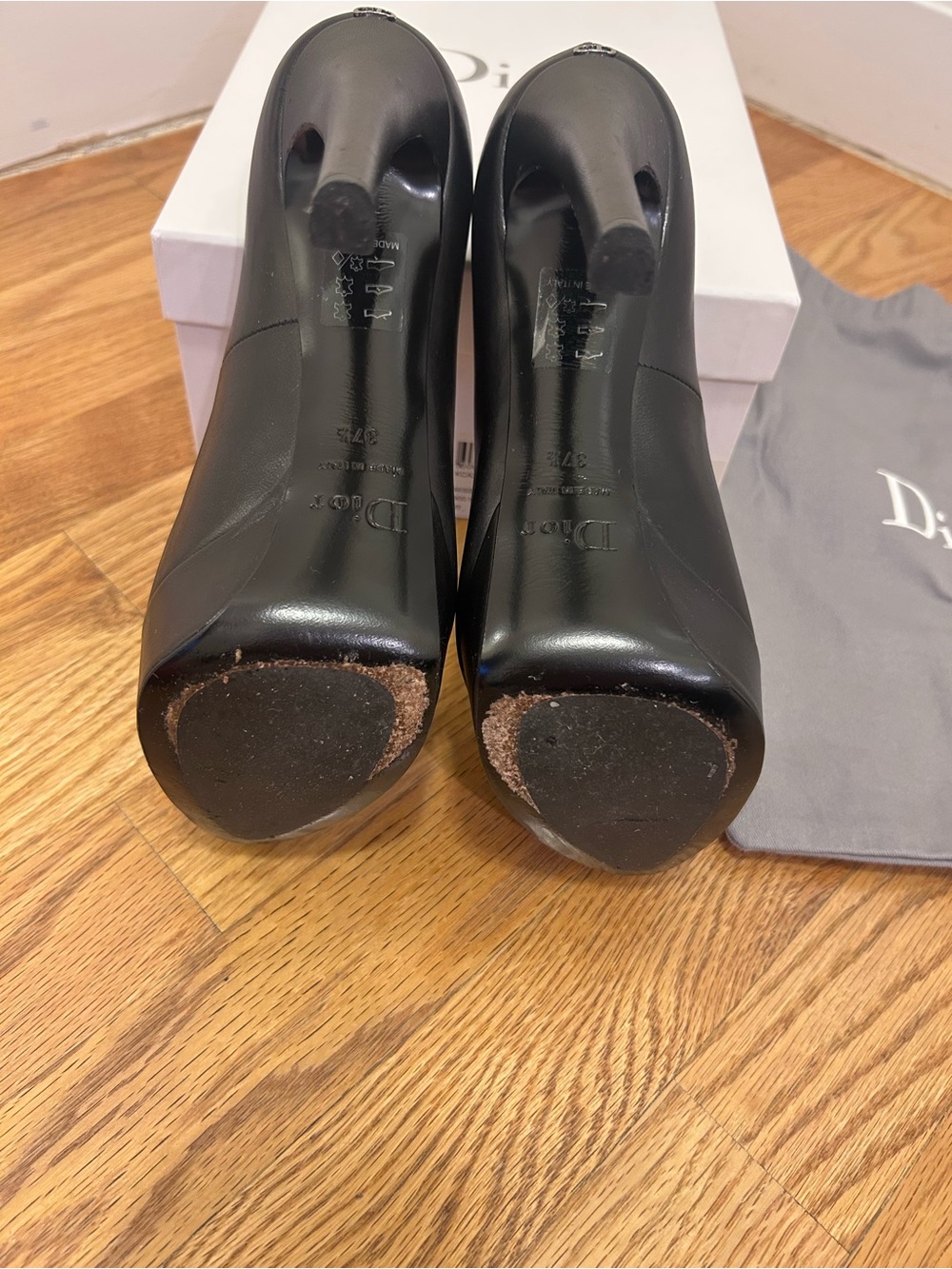 Miss Dior Black Peep-Toe Platform Pump - Women's High Heels size 37 Great cond - Picture 8 of 9